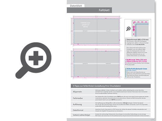 Product Bild faltblatt__gefalzt_auf_din_a4_quer__4-seiter__beidseitig_bedruckt_(4_4_farbig_+_2_sonderfarben_hks)
